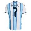 Camiseta Niño Argentina De Paul 7 Primera Mundial 2026