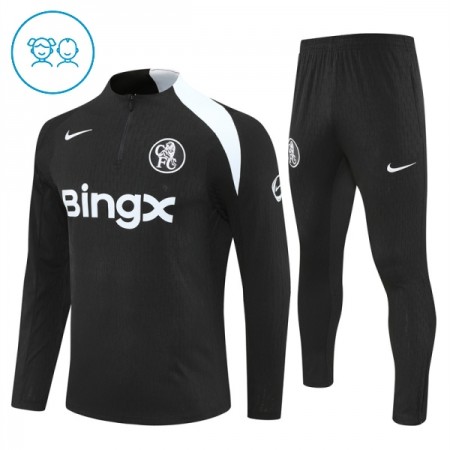 Chelsea 2025-26 Niño Sudadera De Entrenamiento Quarter-Zip Negra Chelsea 2025-26 Niño Sudadera De Entrenamiento Quarter-Zip Negra