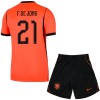 Camiseta Niño Países Bajos Frenkie de Jong 21 Primera Mundial 2026 Camiseta Niño Países Bajos Frenkie de Jong 21 Primera Mundial 2026