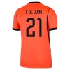 Camiseta Niño Países Bajos Frenkie de Jong 21 Primera Mundial 2026