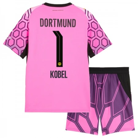 Camiseta Niño Borussia Dortmund Kobel 1 Portero Segunda 2026-27 Rosa