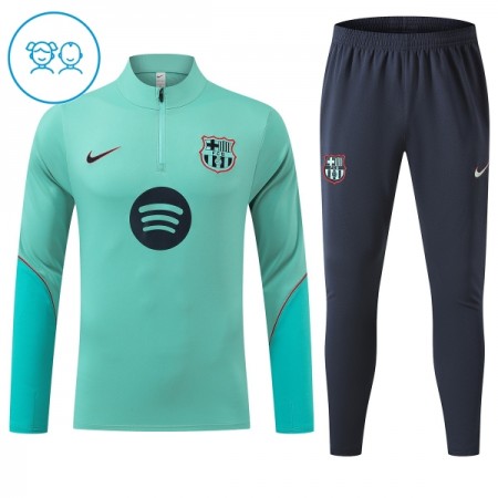 Barcelona 2026-27 Niño Sudadera De Entrenamiento Quarter-Zip Verde Barcelona 2026-27 Niño Sudadera De Entrenamiento Quarter-Zip Verde