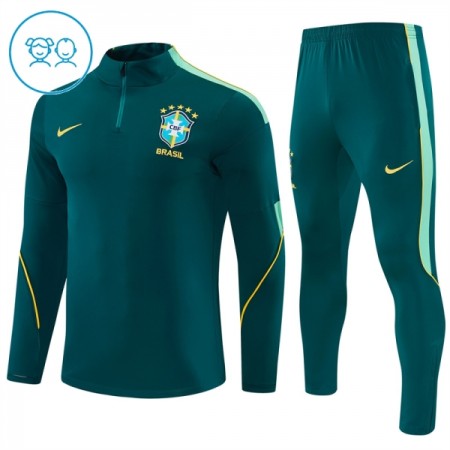 Brasil 2026-27 Niño Sudadera De Entrenamiento Quarter-Zip Verde Brasil 2026-27 Niño Sudadera De Entrenamiento Quarter-Zip Verde