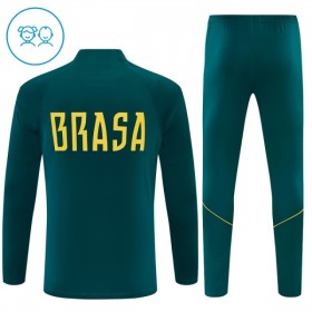 Brasil 2026-27 Niño Sudadera De Entrenamiento Quarter-Zip Verde