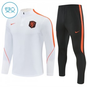 Países Bajos 2026-27 Niño Sudadera De Entrenamiento Quarter-Zip Blanca