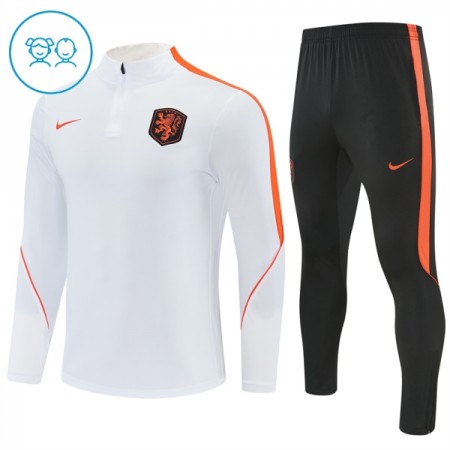 Países Bajos 2026-27 Niño Sudadera De Entrenamiento Quarter-Zip Blanca Países Bajos 2026-27 Niño Sudadera De Entrenamiento Quarter-Zip Blanca