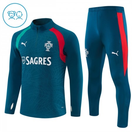 Portugal 2026-27 Niño Sudadera De Entrenamiento Quarter-Zip Azul Portugal 2026-27 Niño Sudadera De Entrenamiento Quarter-Zip Azul